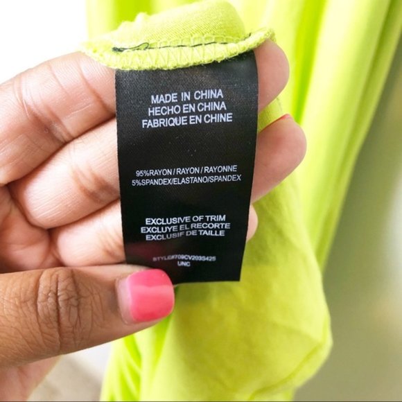 BEBE Bright Green Gold Beaded Maxi Tube Dress - Picture 8 of 8